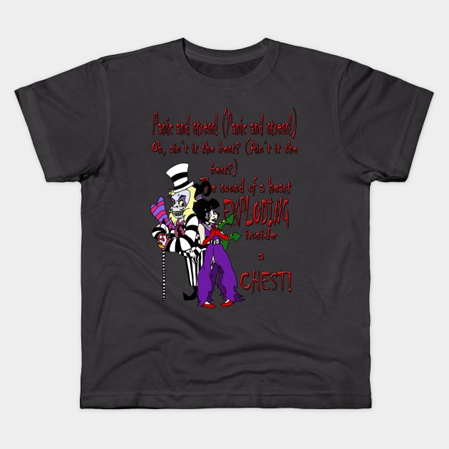 Beetlejuice "That Beautiful Sound" Design Kids T-Shirt by AMadCupofTee